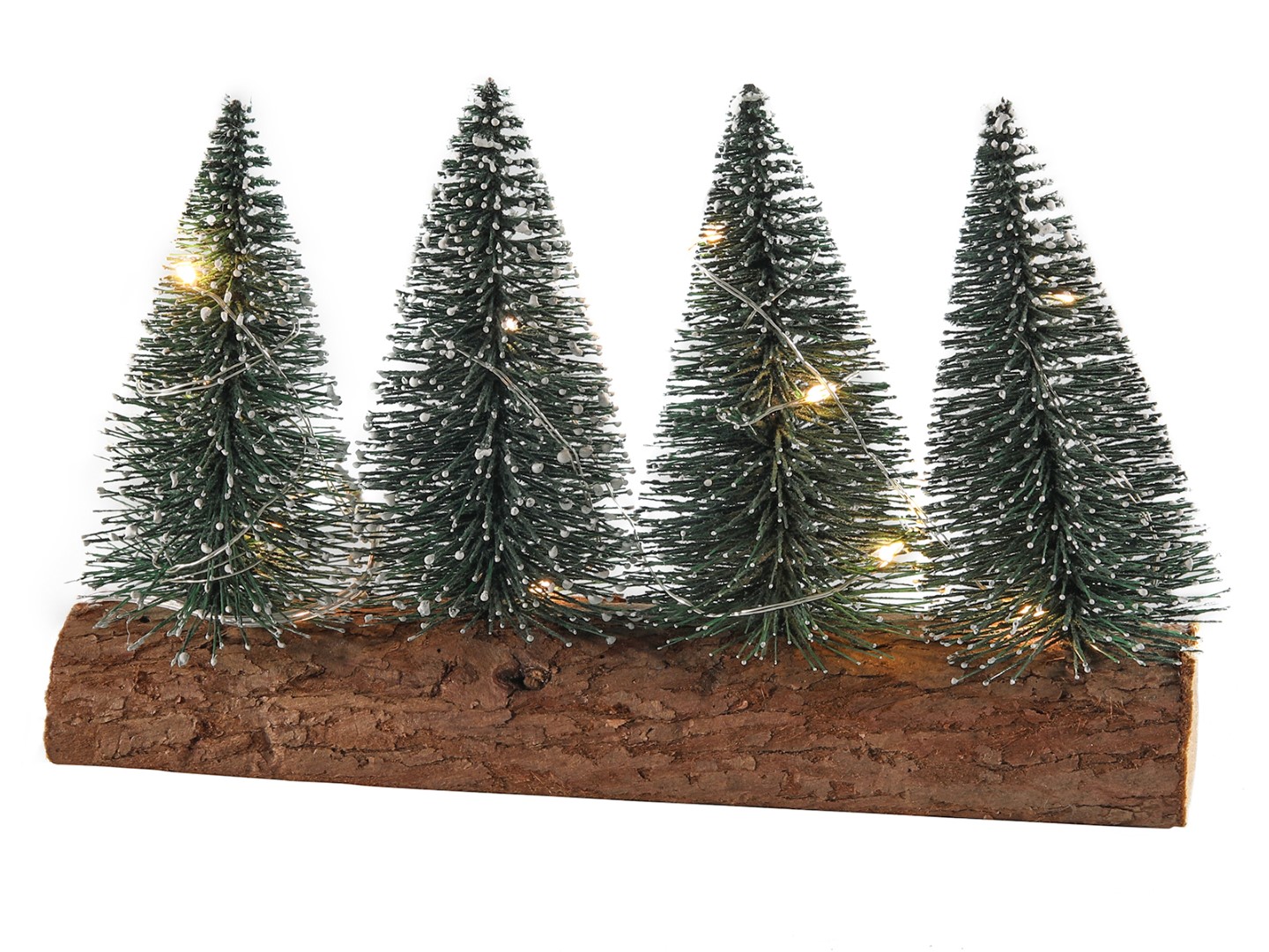 Kerstbomen groen 4 op stronk 10led 20x4x12cm 2xCR2032 incl - HIT