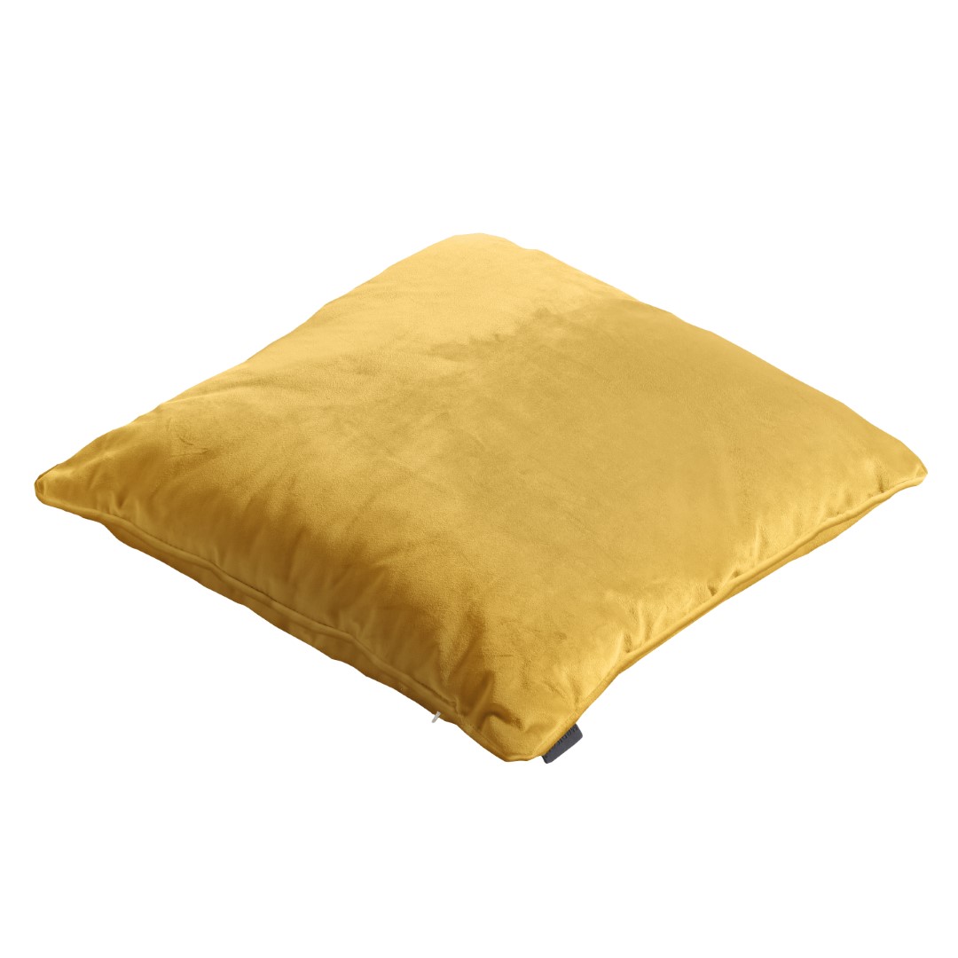 Sierkussen 45x45 Velvet yellow full piping