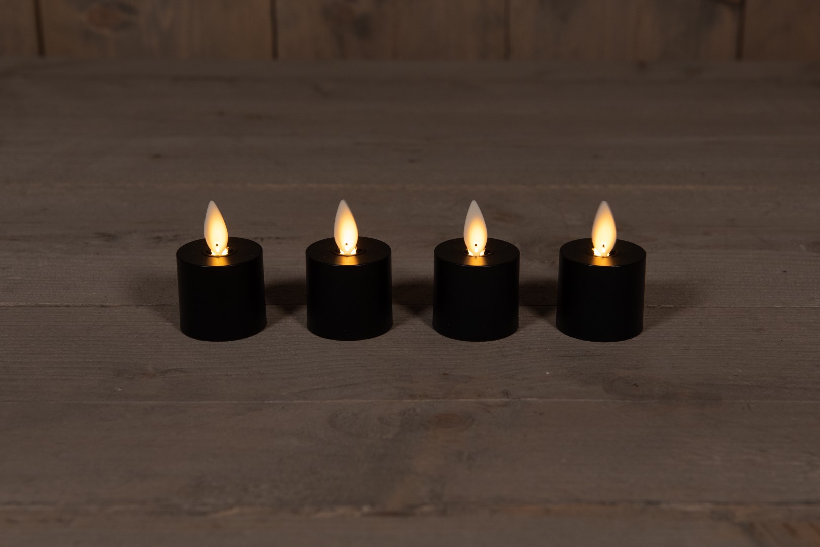 Extension Set 4 Rechargeable Black Tealight Moving Flame - Anna's Collection