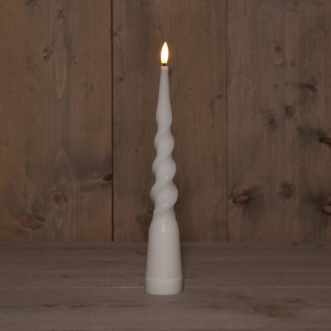 B.O.T. 3D Wick White Big Swirl Candle 29 cm Rustic Wax - Anna's Collection