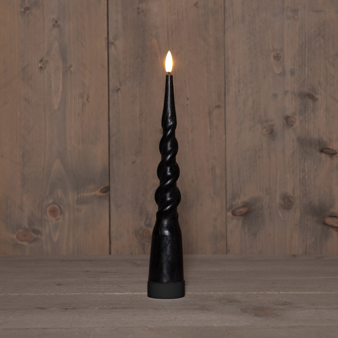B.O.T. 3D Wick Black Big Swirl Candle 29 cm Rustic Wax - Anna's Collection