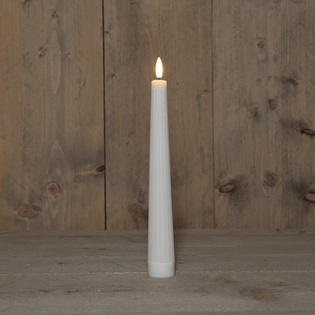 B.O.T. 3D Wick White Big Ribbel Candle 27 cm Rustic Wax - Anna's Collection