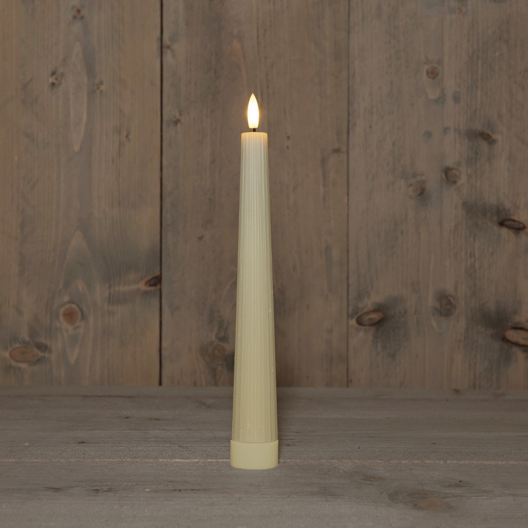 B.O.T. 3D Wick Ivory Big Ribbel Candle 27 cm Rustic Wax - Anna's Collection