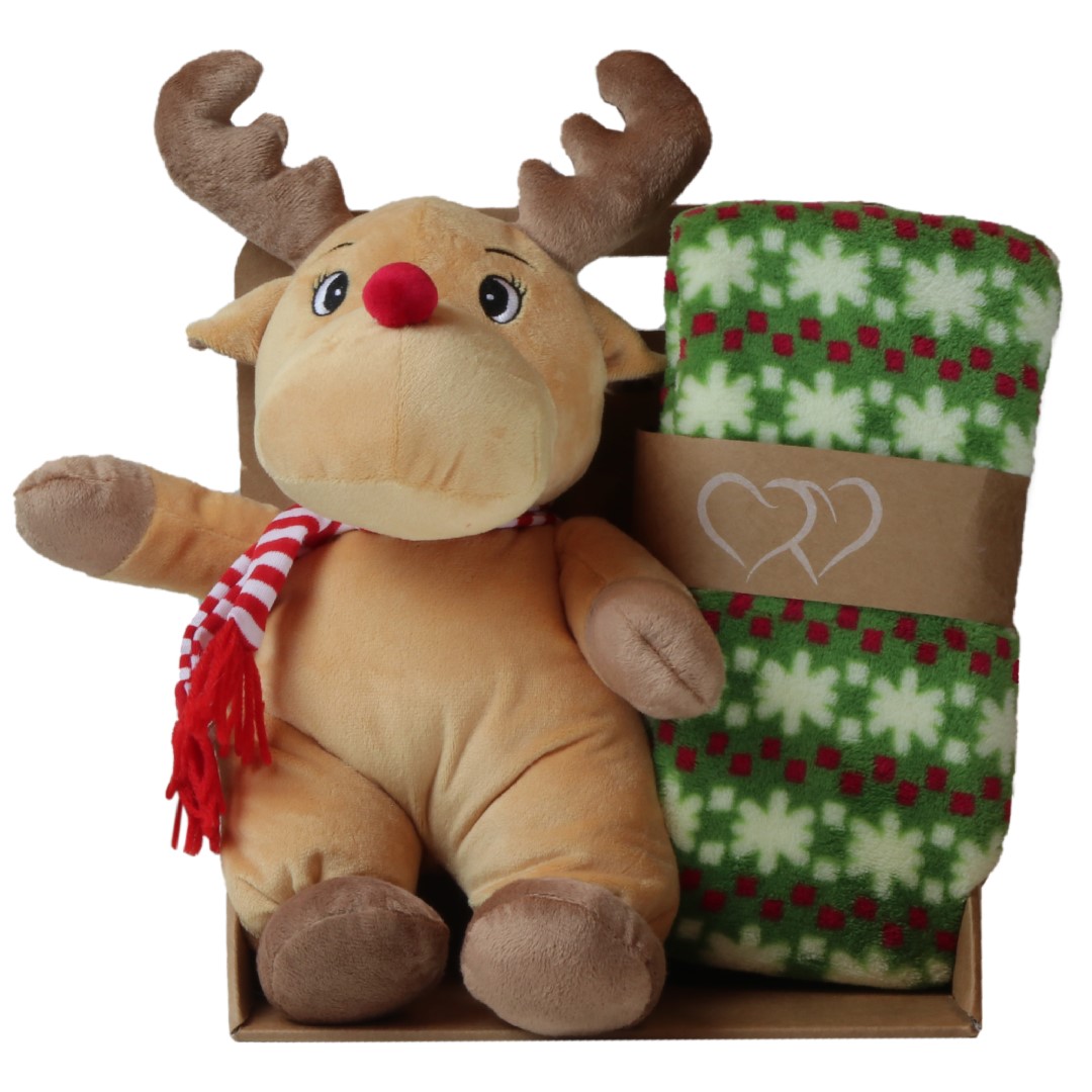 Plush deken xmas 30 cm rendier Plush deken xmas 30 cm rendier