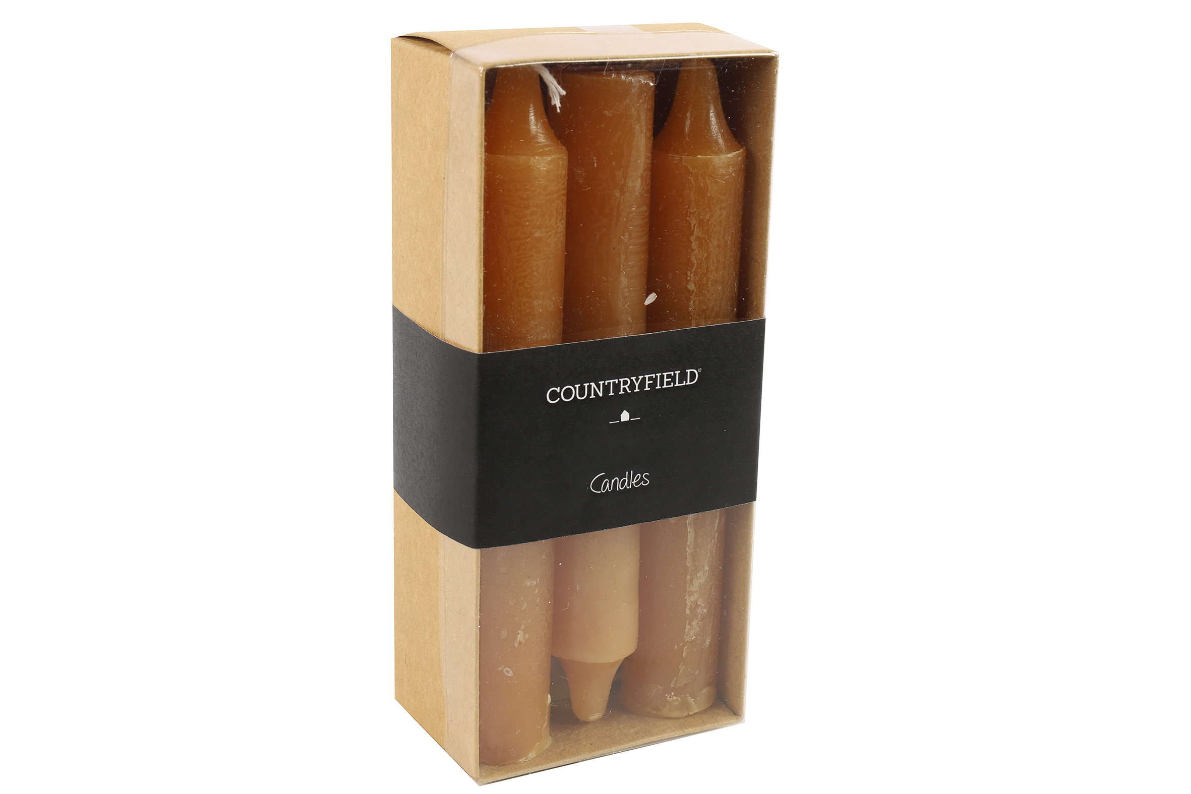 Countryfield Kaars dia. 2 cm, hoogte: 14 cm Vela 6 stuks amber