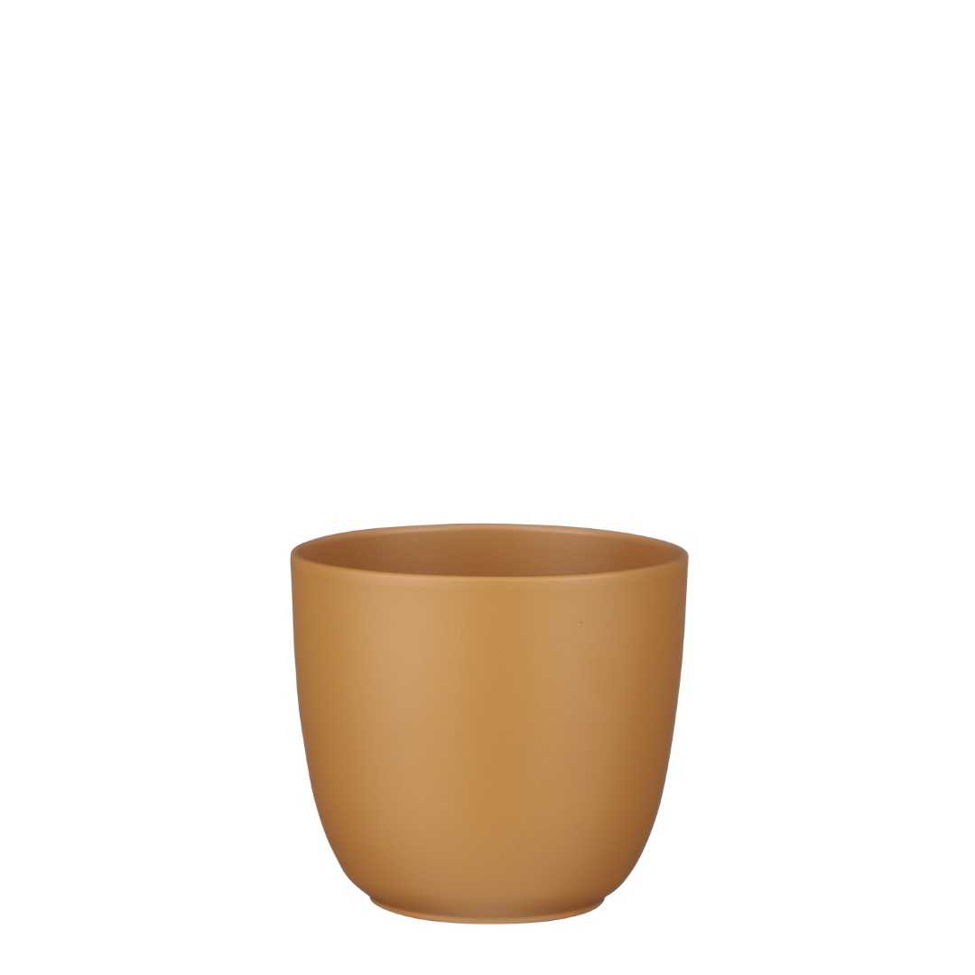 Tusca pot round brown matt - h16xd17cm - Mica Decorations
