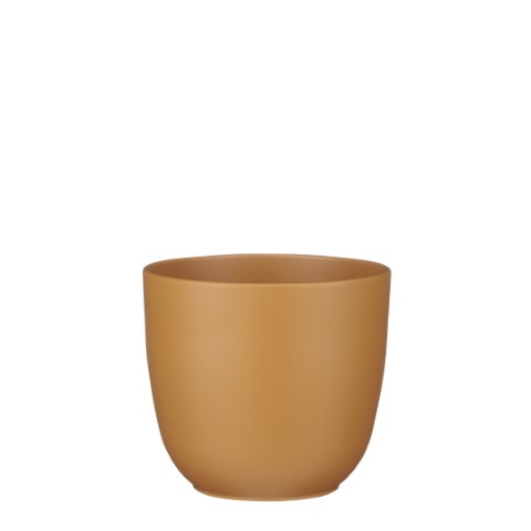 Tusca pot rond bruin mat - h18,5xd19,5cm - Mica Decorations