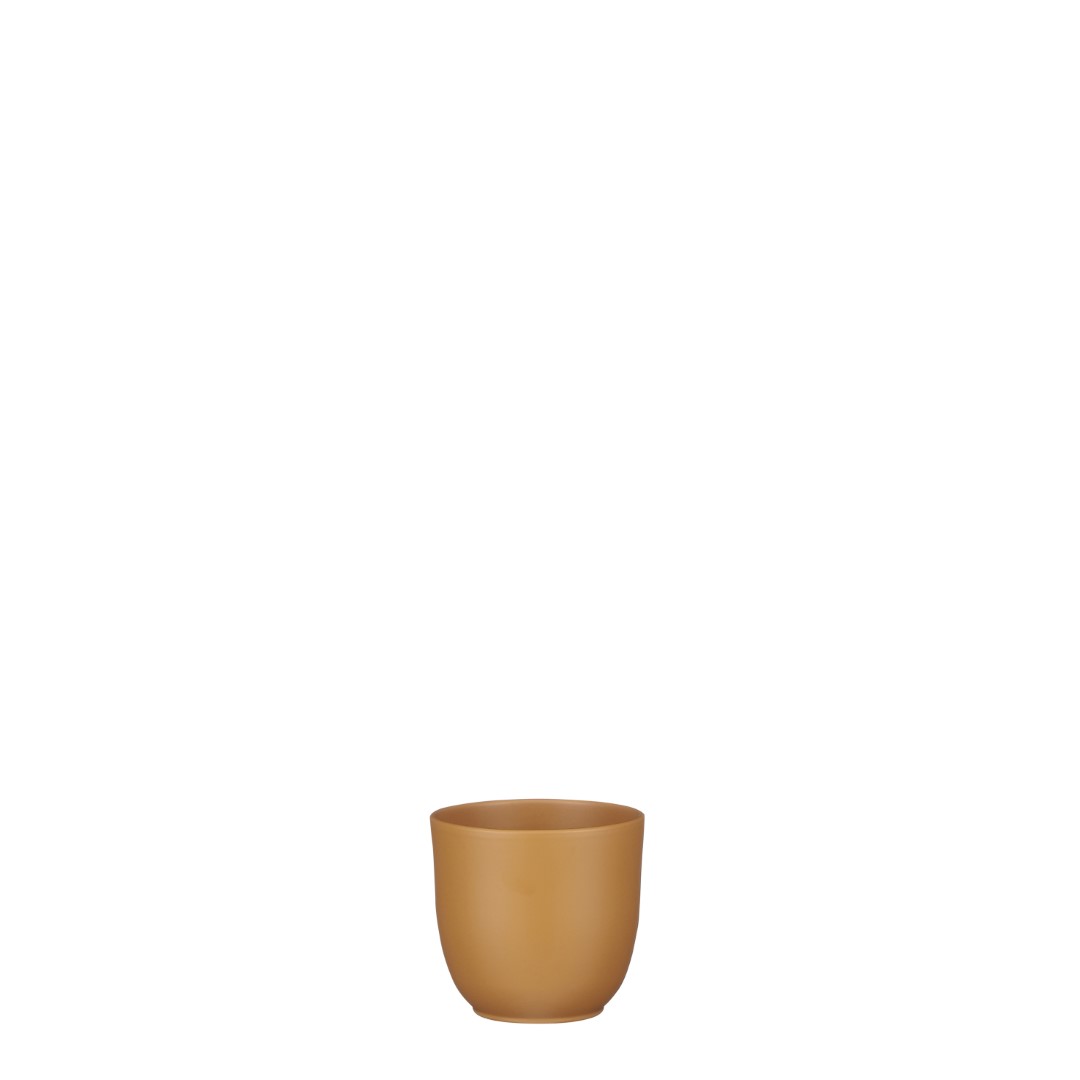 Tusca pot round brown matt - h7,5xd8,5cm - Mica Decorations
