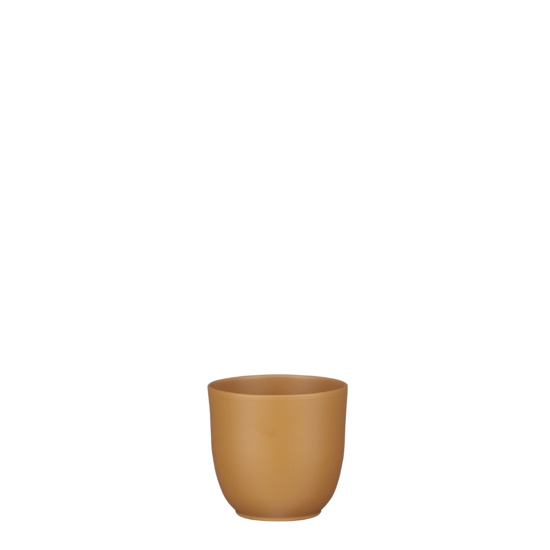 Tusca pot round brown matt - h9xd10cm - Mica Decorations