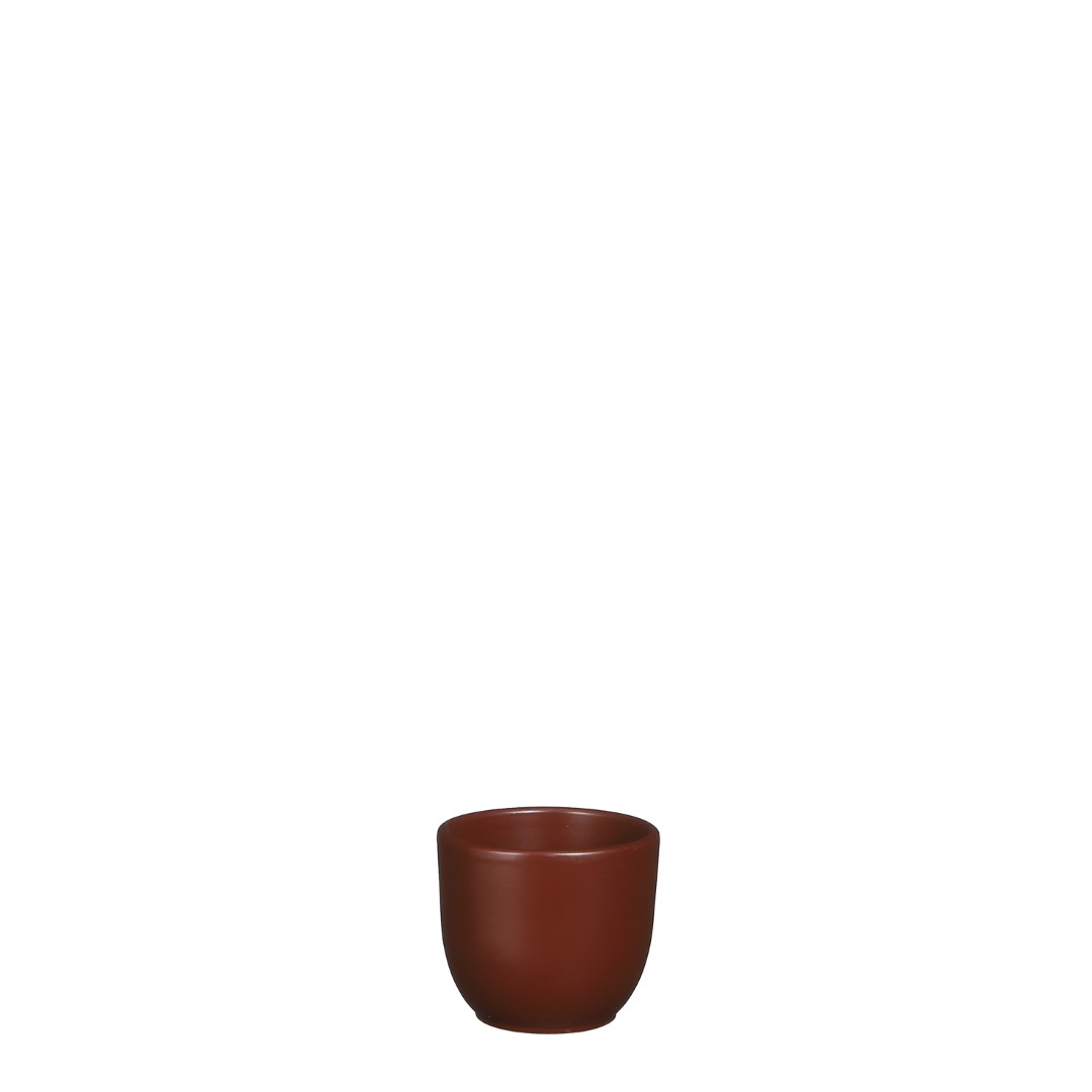 Tusca pot round d. brown matt - h7,5xd8,5cm - Mica Decorations