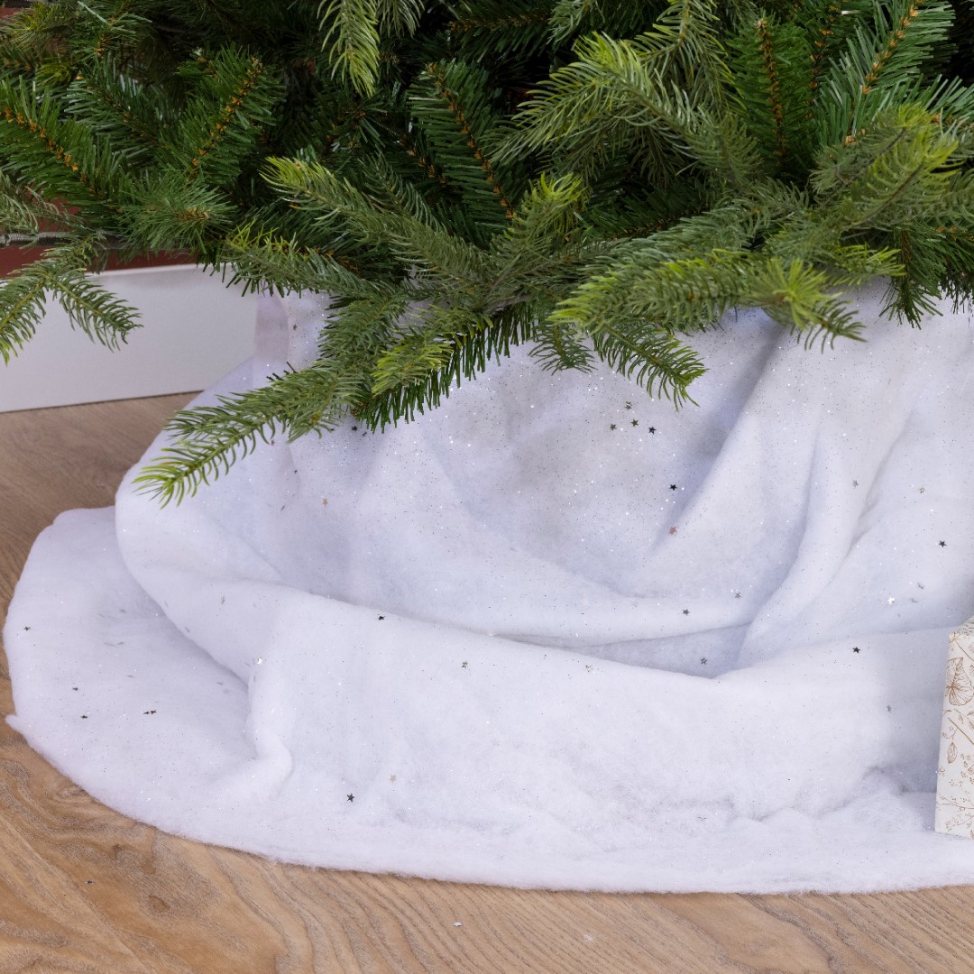 Sneeuwdeken pes l250b100 cm wit/zlvr kerst - Decoris