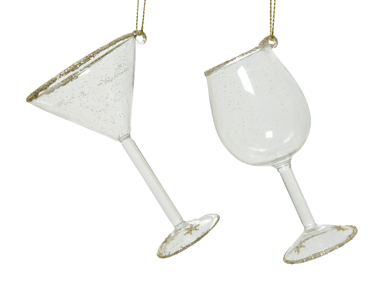 Drinkglas glas hang helder/goud a2 - Decoris