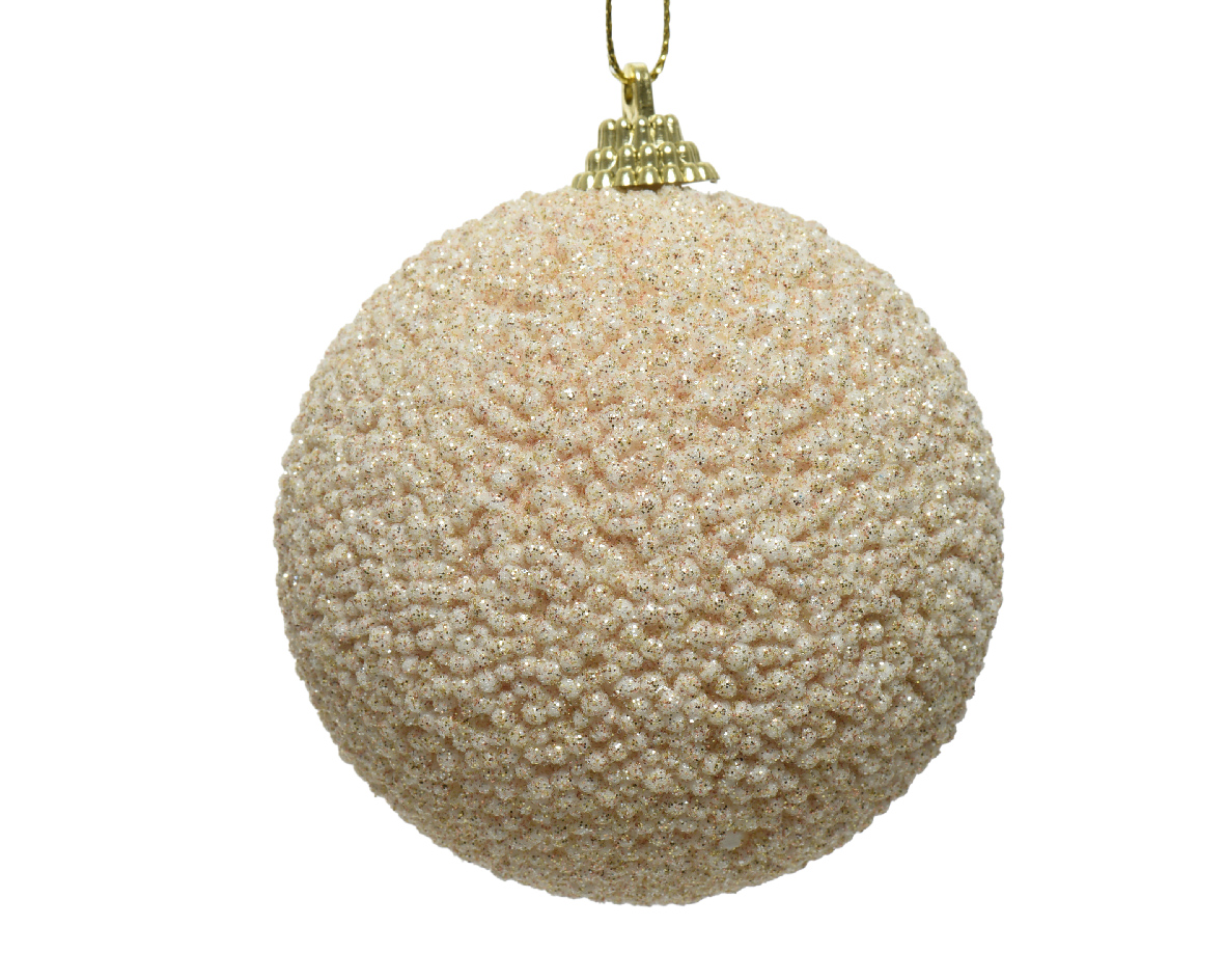 Kerstbal foam kraal d8 cm parel - Decoris