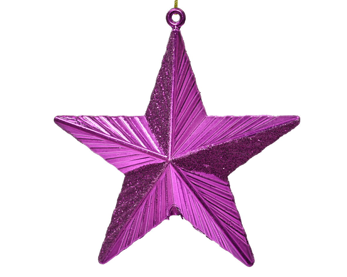 Ster kunststof l2b9.5h9 cm violet kerst - Decoris