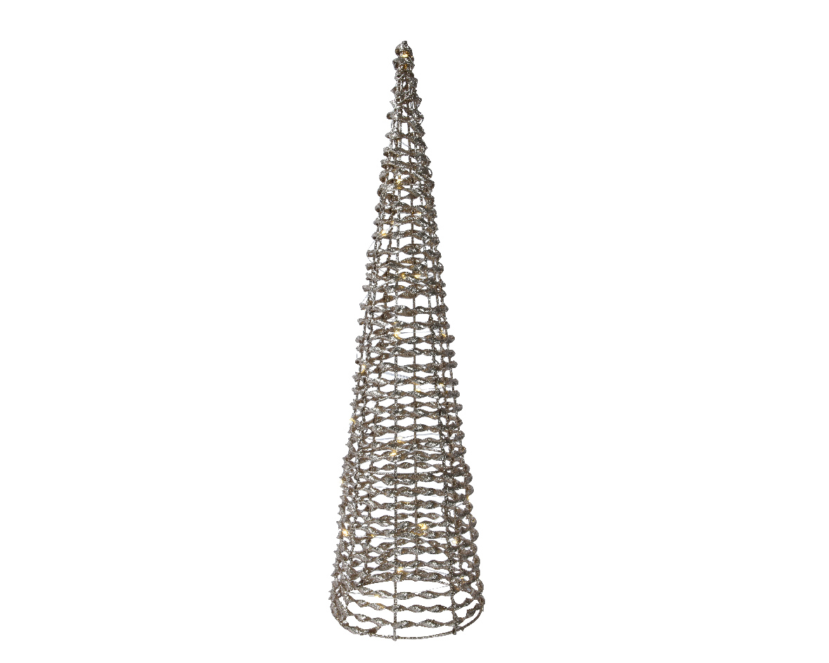 MicroLED cone d19.5h78 cm goud/wwt kerst - Lumineo