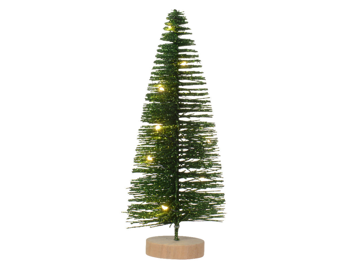 MicroLED boom d8h20 cm groen/wwt kerst - Lumineo