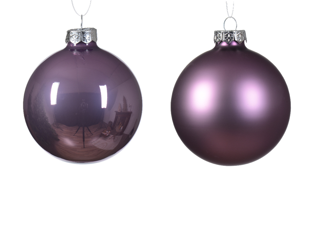 Kerstbal glas d8 cm klila ass 12st kerst - Decoris