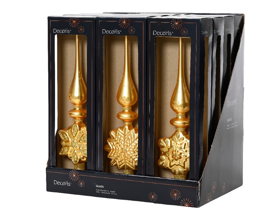 Piek glas l10b4.5h35 cm goud a3 kerst - Decoris
