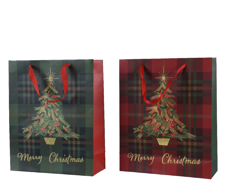 Giftbag papier l10b26h32 cm a2 II kerst - Decoris
