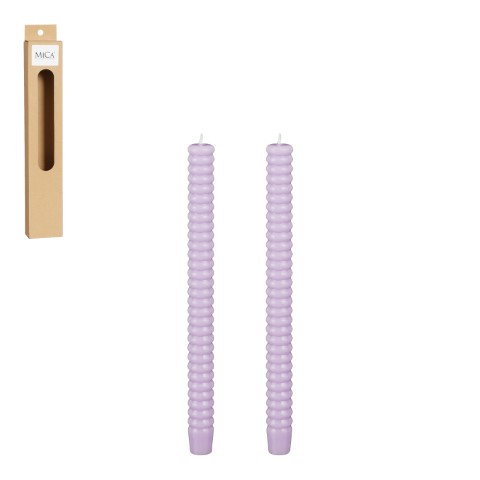 Twist dinerkaars lila glaze 2 stuks - h28xd2,4cm - Mica Decorations