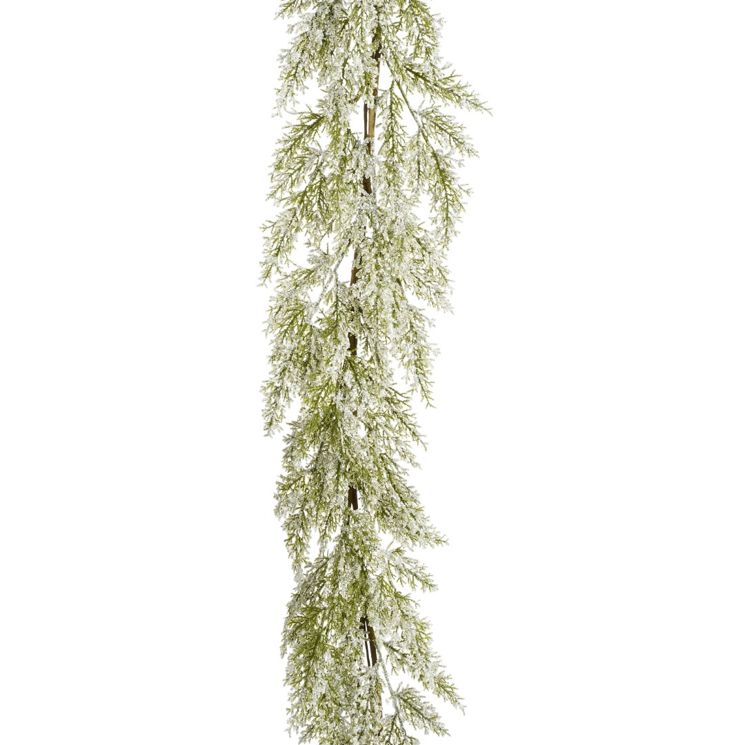 Garland pine groen frosted l180xw12xh3cm kerst - House of Seasons