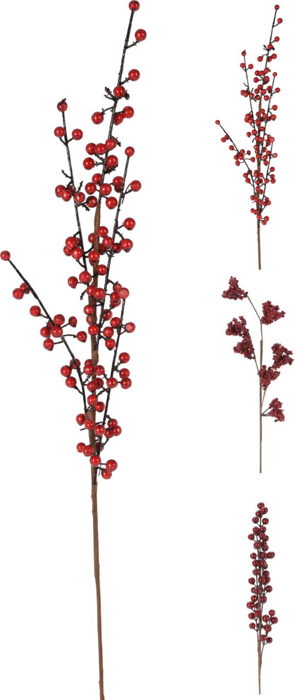 Xmas Branch 75 cm Berries 3ass - Nampook