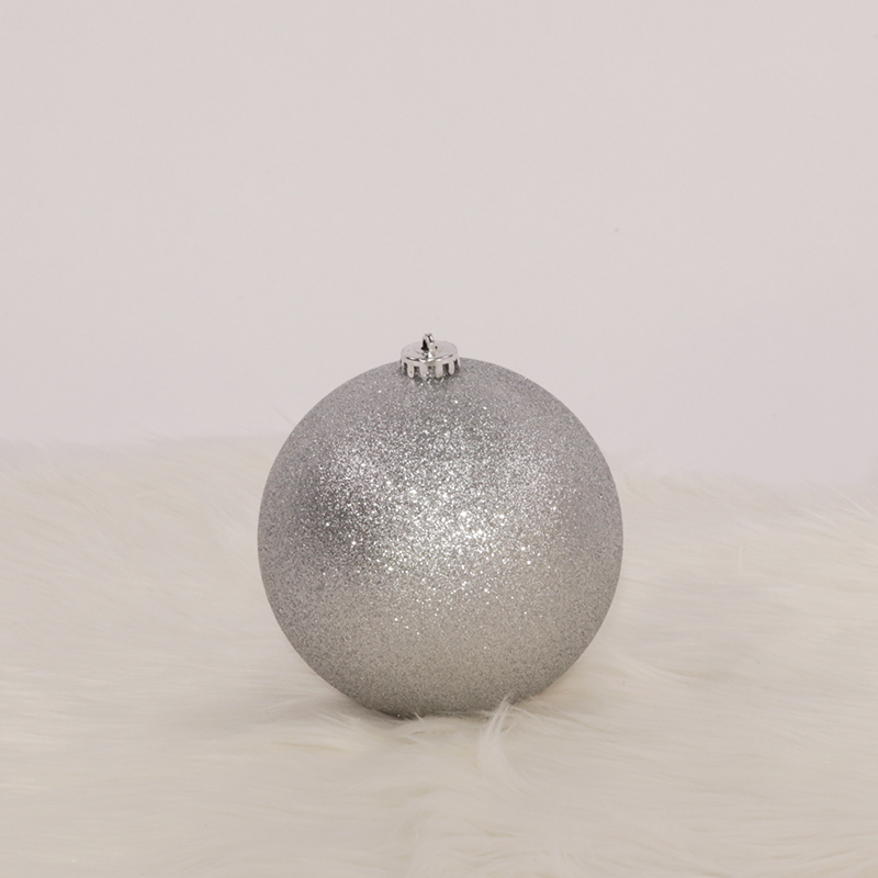 1 Onbreekbare kerstbal in koker diameter 15 cm zilver glitter