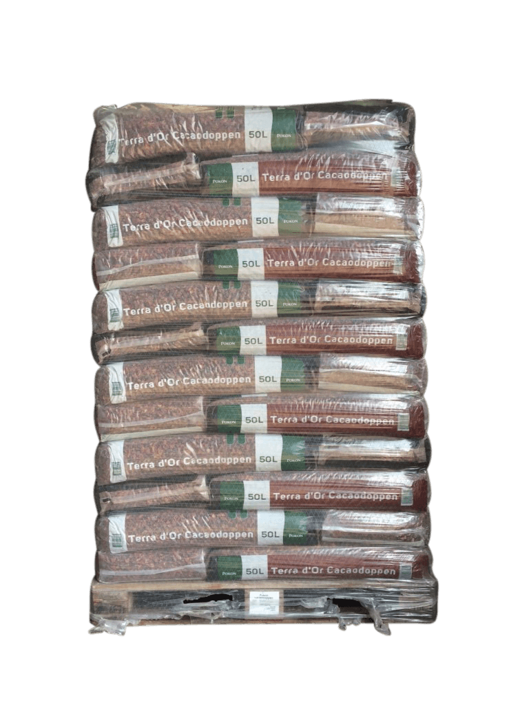 Pallet Cacaodoppen 50 liter