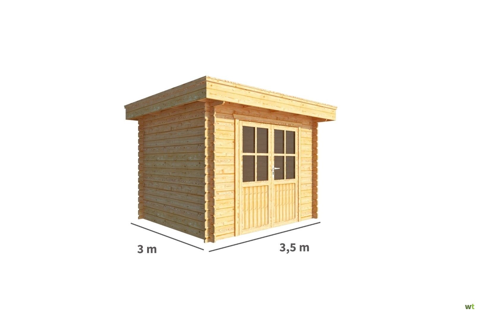 Blokhut Tuinhuisje Lisa 350 Cm Bij 300 Cm Diep Plat Dak Warentuin Collection