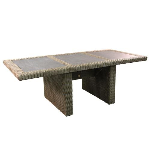 Dining tafel 220x100cm Wicker HM02 Kobo - stof 239 incl 3x inlay