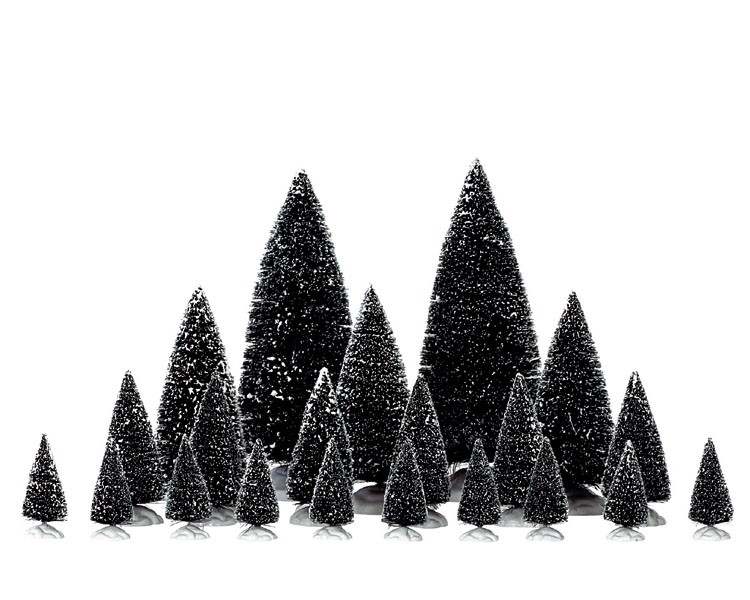 Assorted pine trees, set of 21